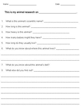 Animal Research Form