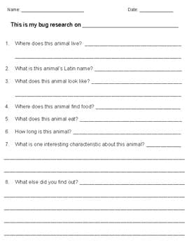Backyard Bugs Research Form