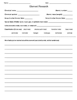Element Research Form