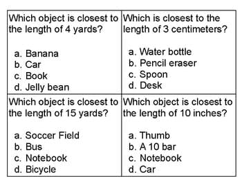 Estimating Measurements Task Cards