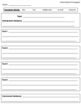 Informational Paragraph Graphic Organizer