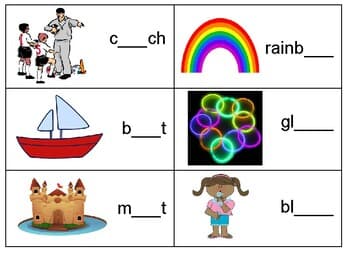 Long O Spelling Sort (oa/ow) with pictures