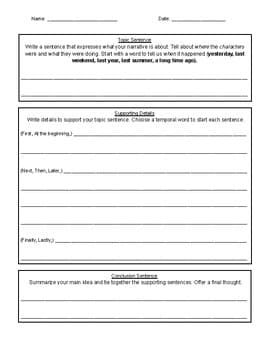 Narrative Writing Outline