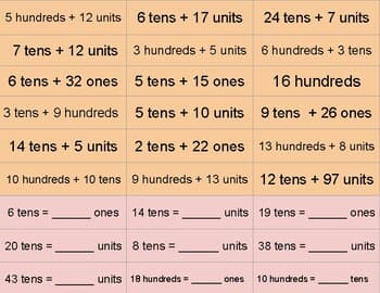 Place Value Challenge Cards
