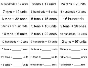 Place Value Challenge Cards