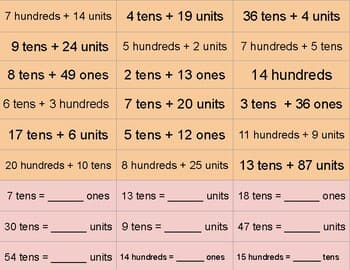 Place Value Challenge Cards