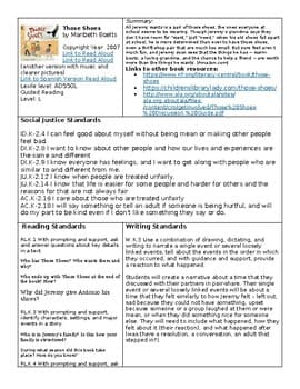 Those Shoes Mentor Text Lesson Plan