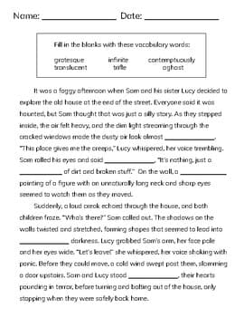 Vocabulary in Context - Fill in the Blank Stories